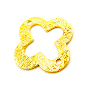 Shop Gold-plated Sterling Silver Brushed Flower Connector